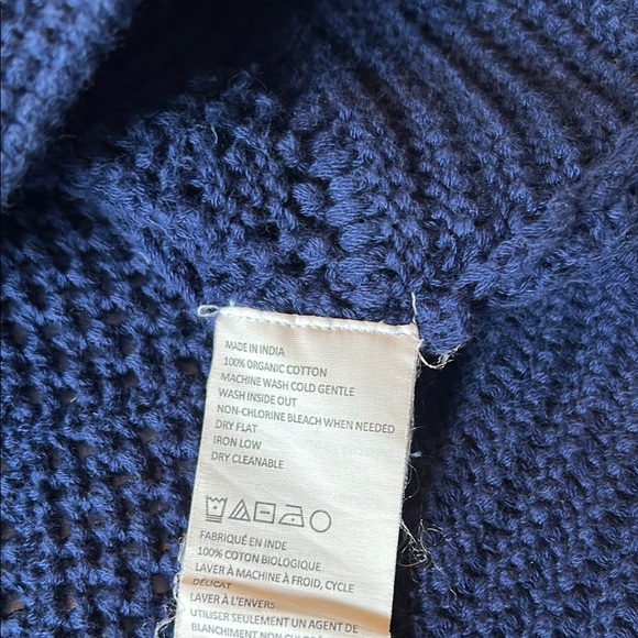 PrAna Sugar Beach Navy Blue Women's Sweater 100% Organic Cotton Beach Sz M EUC - Picture 6 of 10